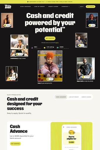 Tilt landing page