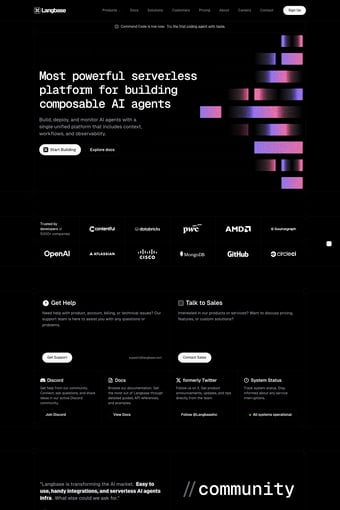 Langbase landing page