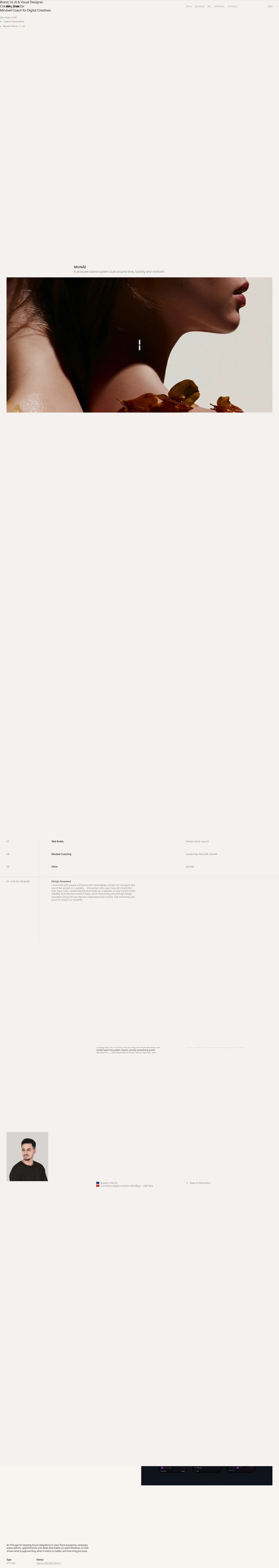 Marian Fusek — Creative Director, Designer & Mindset Coach desktop landing page