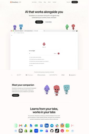 Strawberry Browser | The Agentic Browser landing page