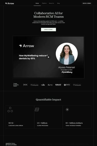 arrowhq.com landing page