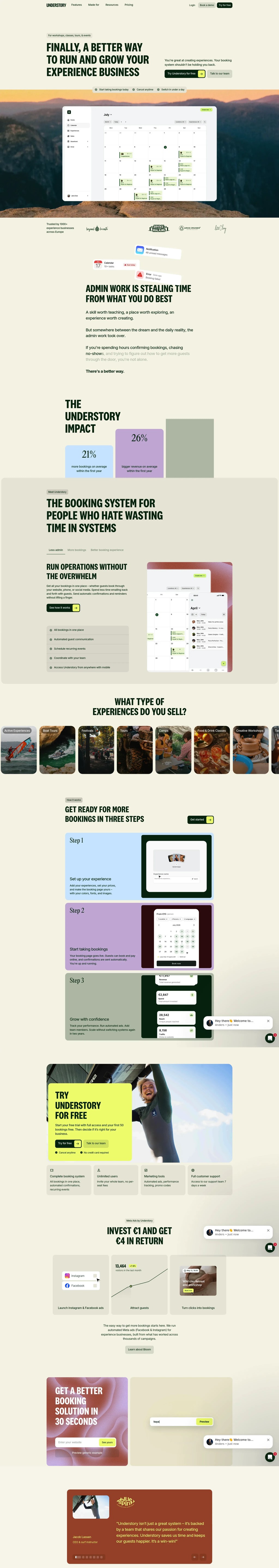 Understory - Powering Experience Makers desktop landing page