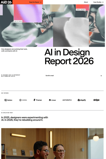AI in Design Report 2026 landing page