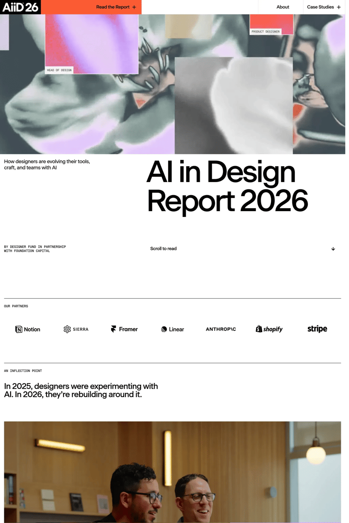 AI in Design Report 2026 landing page screenshot