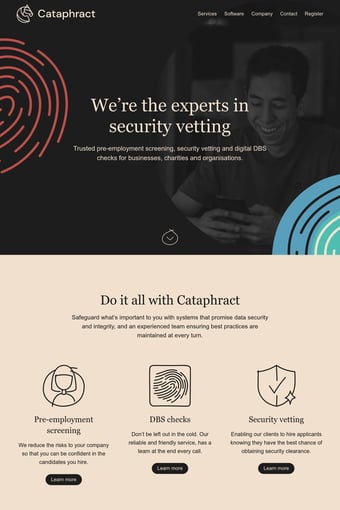 Cataphract - Pre-employment Screening, Security Vetting & DBS Checks landing page