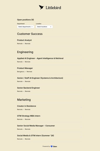 Littlebird landing page
