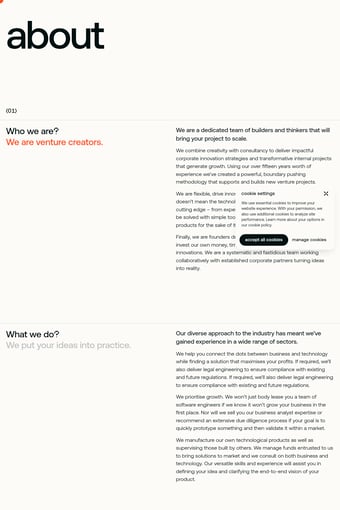 Dot Connect landing page