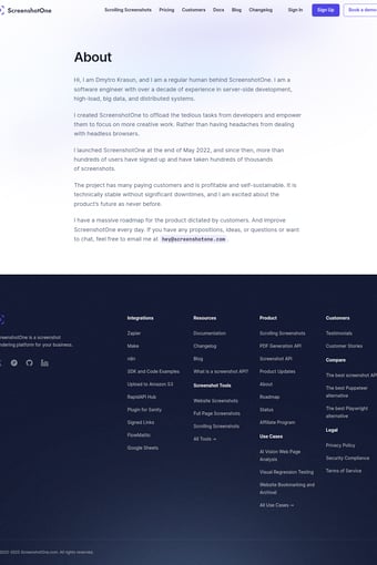 ScreenshotOne landing page