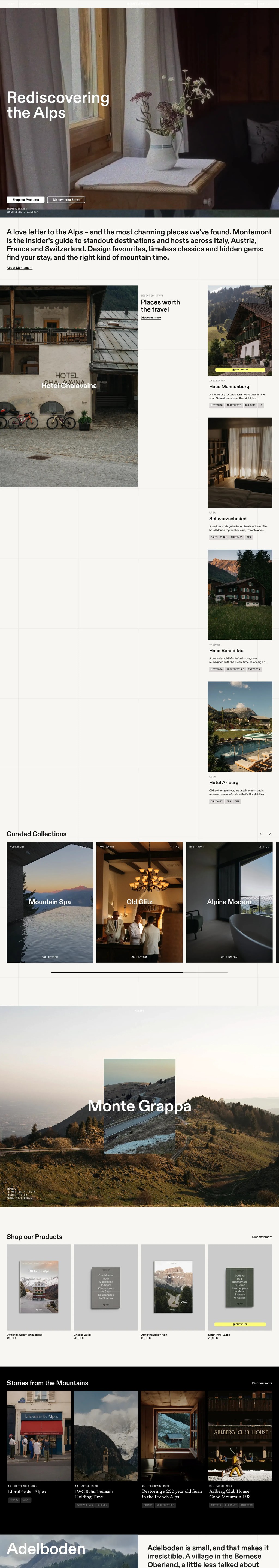 Home | Montamont: Rediscover the Alps desktop landing page