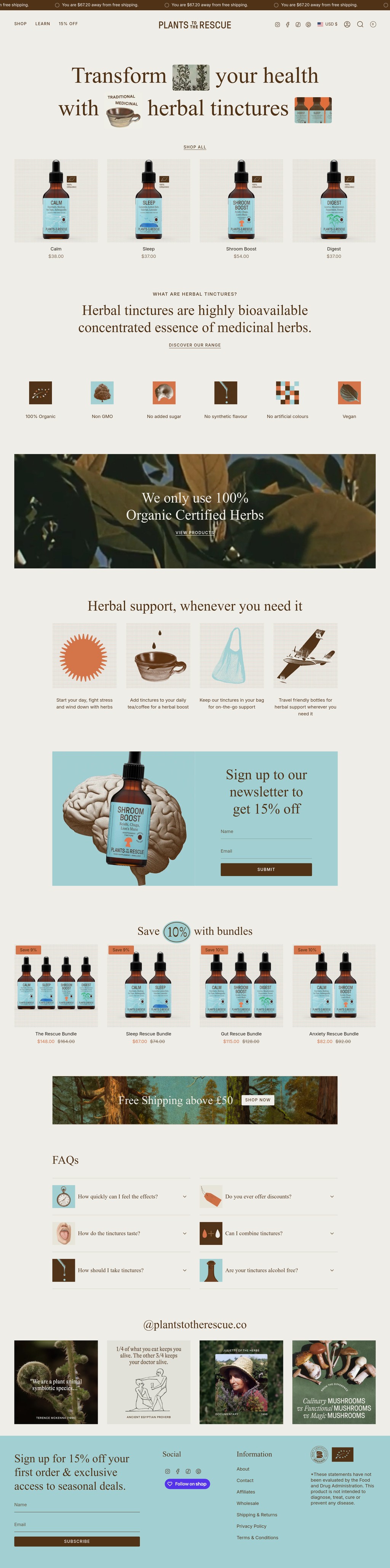 Plants to the Rescue desktop landing page