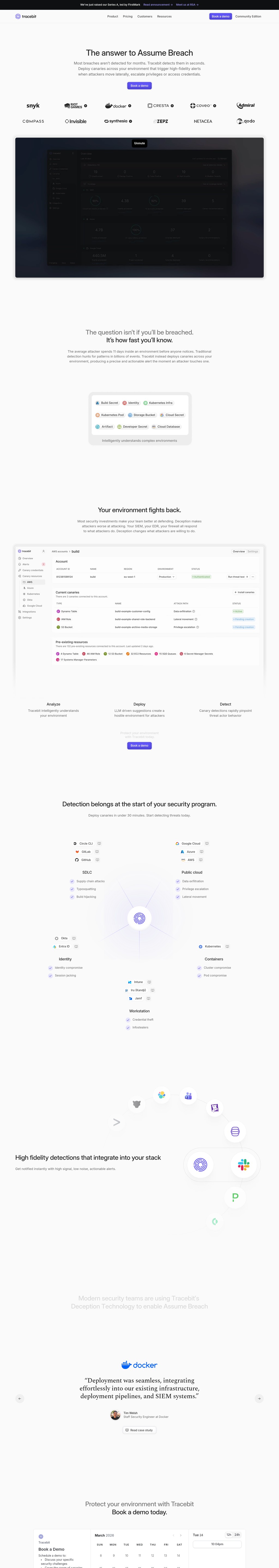 Tracebit desktop landing page