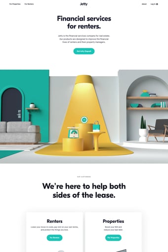 Jetty | Financial services for renters. landing page