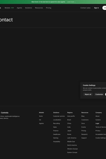 Cartesia landing page