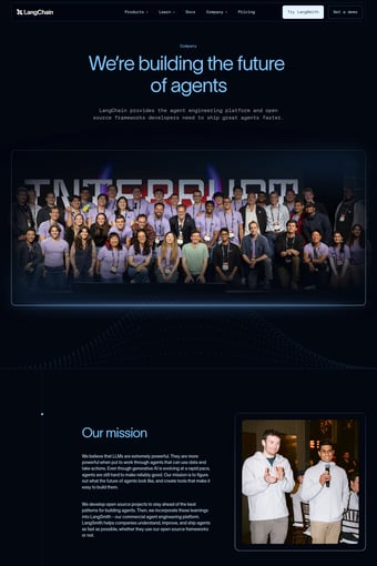 LangChain landing page