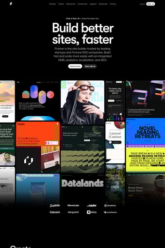 Framer landing page