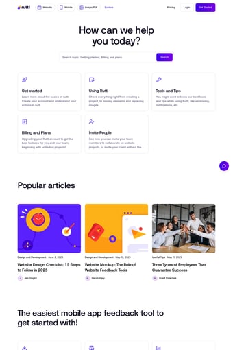 Ruttl - Best Design Feedback Tool landing page