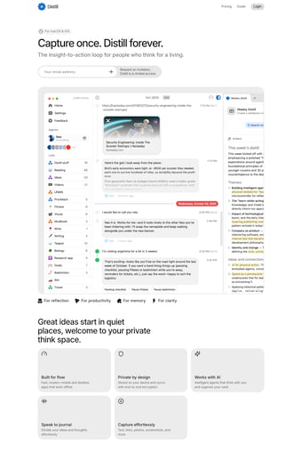 Distill landing page