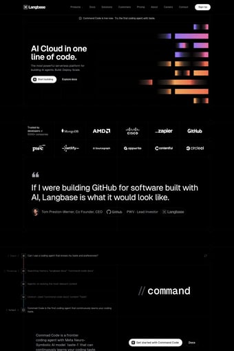 Langbase landing page