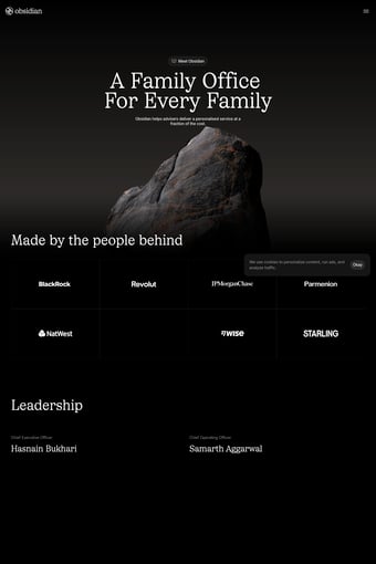 Obsidian Technologies Limited landing page