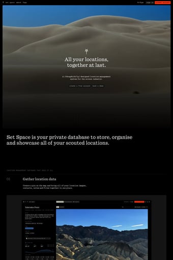 Set Space landing page