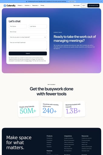 Meeting Scheduling Software and AI Meeting Tools | Calendly landing page
