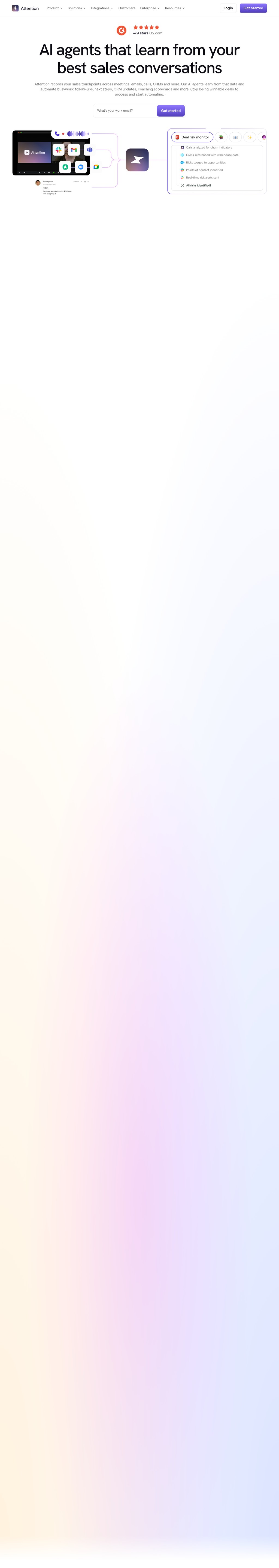 Attention desktop landing page