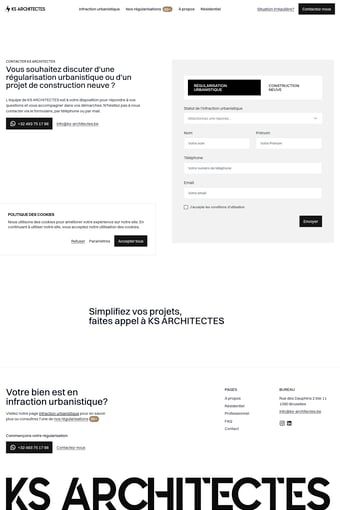 KS ARCHITECTES landing page