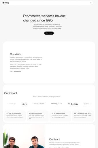 Dialog landing page