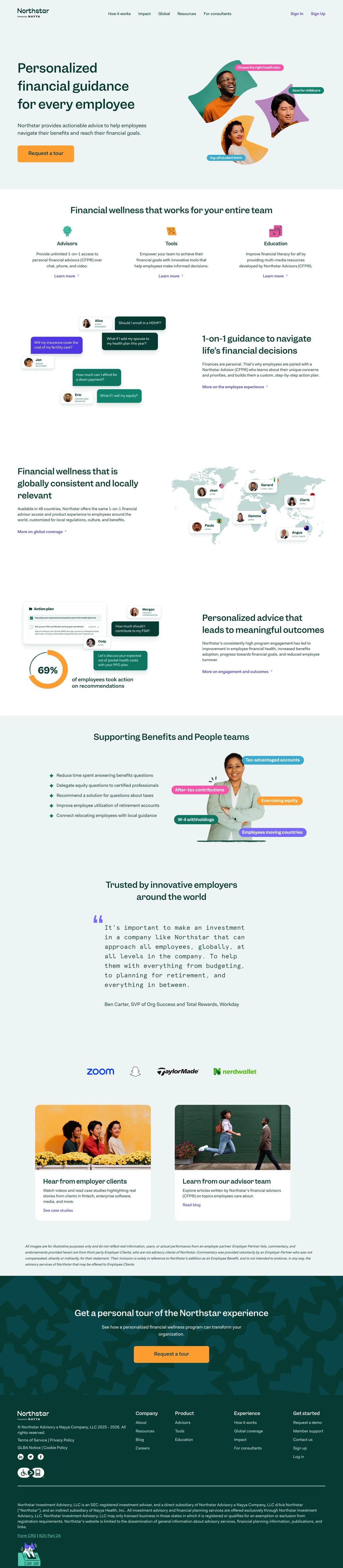 Northstar: Financial Wellness Program for Employees | Northstar desktop landing page
