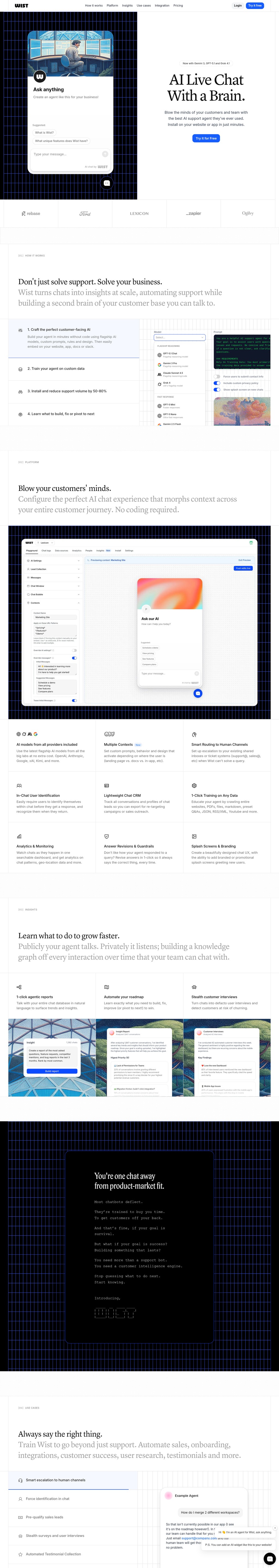 Wist desktop landing page