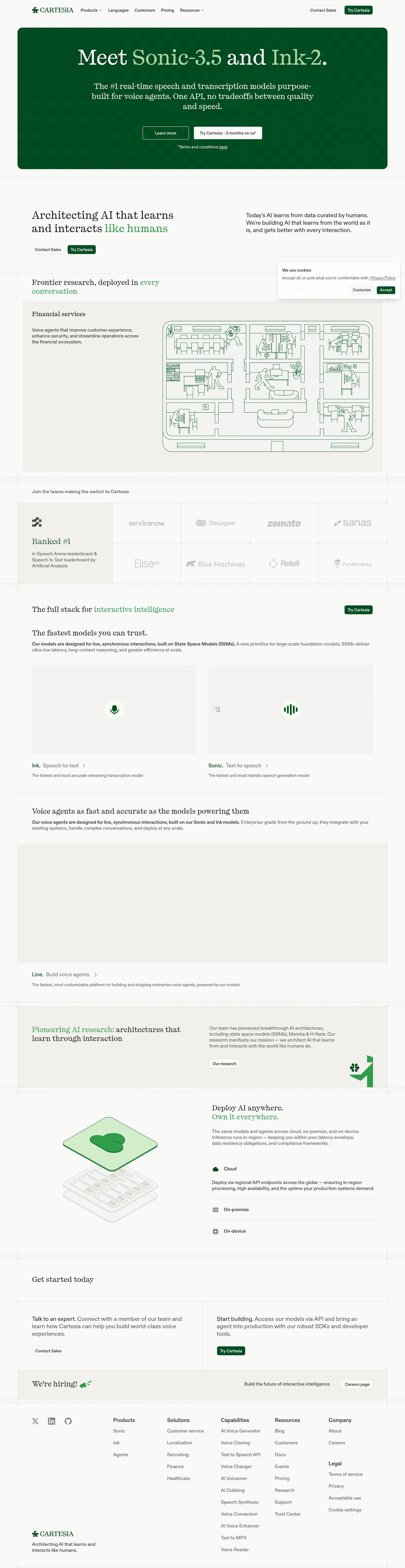 Cartesia desktop landing page