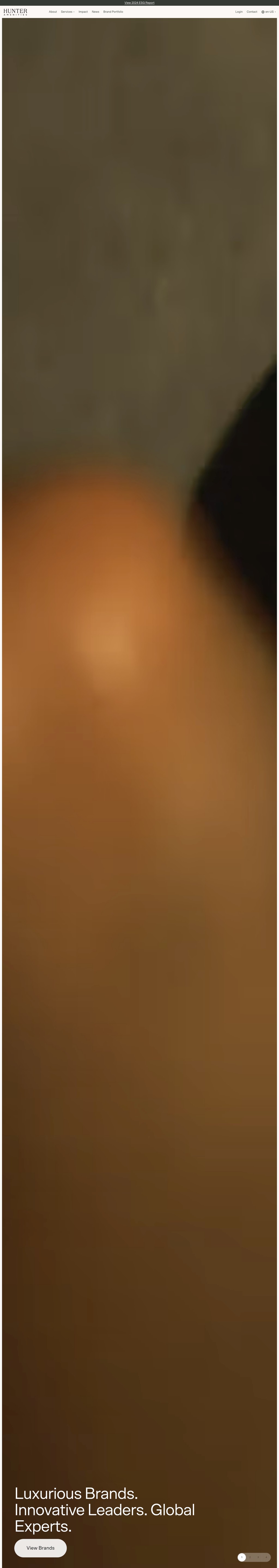 Hunter Amenities desktop landing page