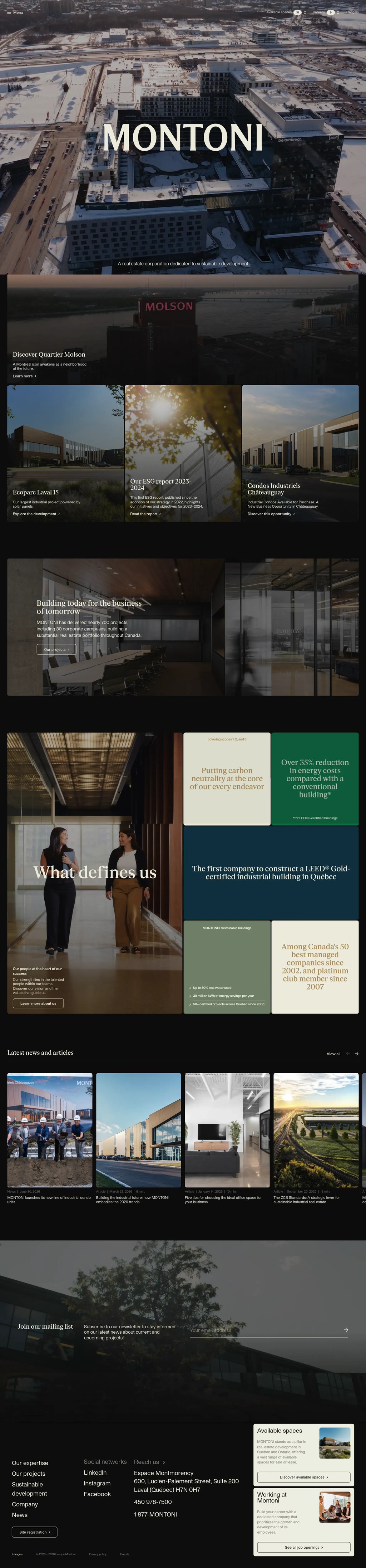 Accueil | Groupe Montoni desktop landing page
