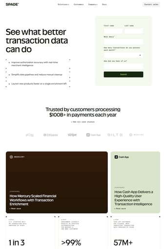 Spade landing page