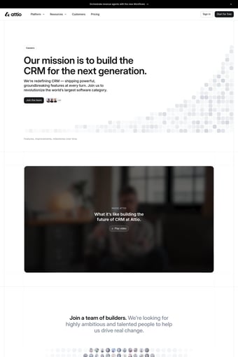 Attio: The CRM for agentic revenue landing page