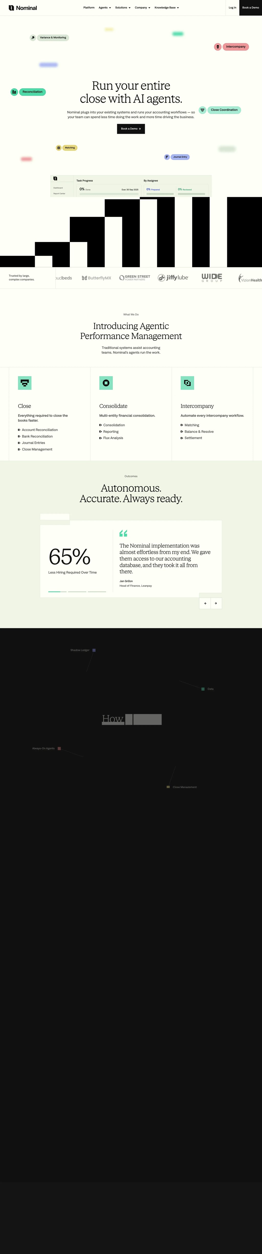 Nominal | Agentic AI Platform That Runs Your Accounting desktop landing page