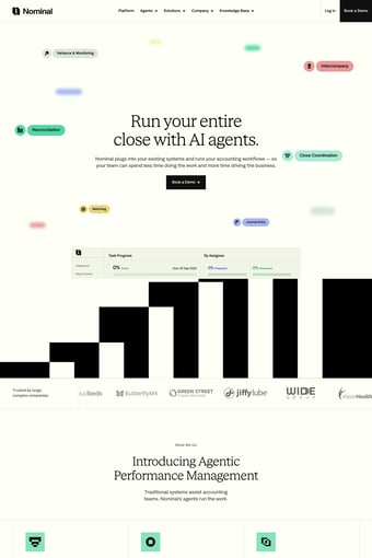 Nominal | Agentic AI Platform That Runs Your Accounting landing page
