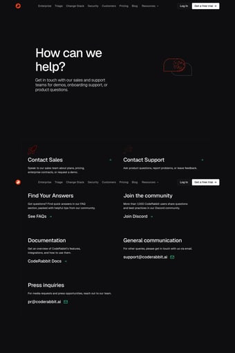 Agentic Change Management | CodeRabbit landing page
