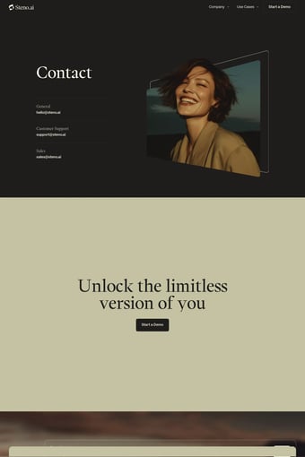 Steno.ai | AI Twins for brands and experts landing page
