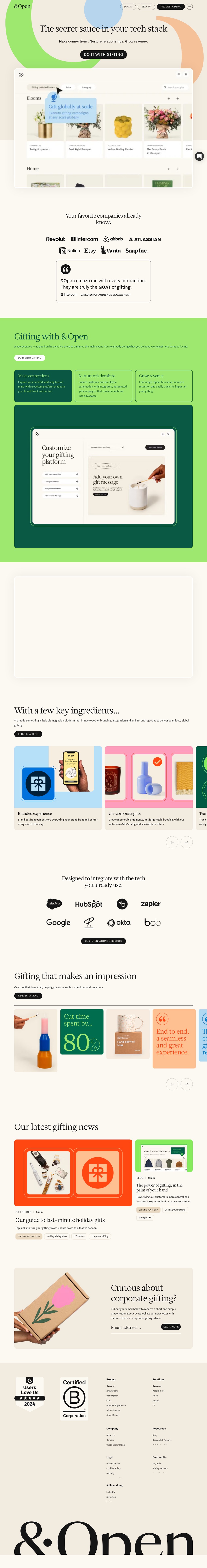 &Open Home desktop landing page