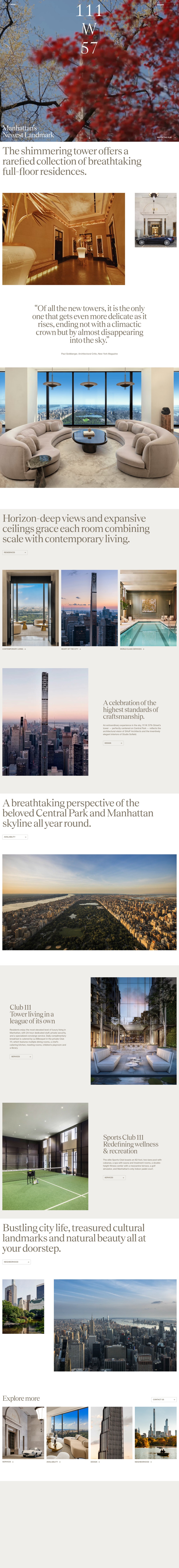 111 West 57th Street desktop landing page