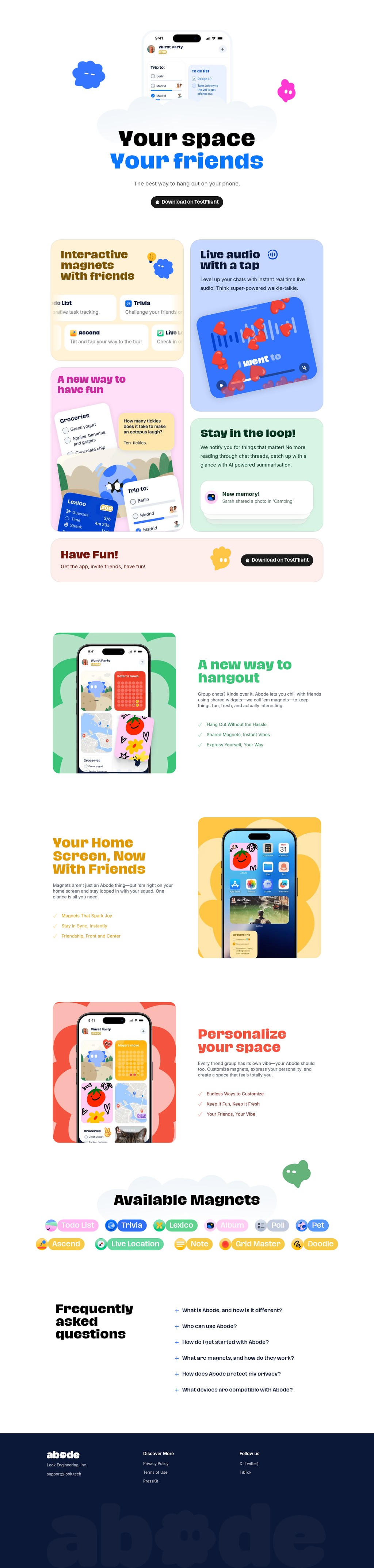 Abode desktop landing page