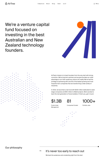 Airtree landing page