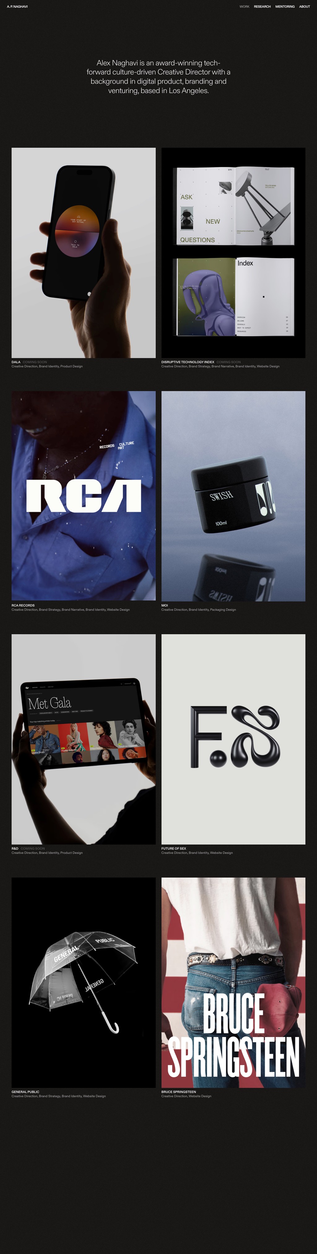 Alex Naghavi desktop landing page