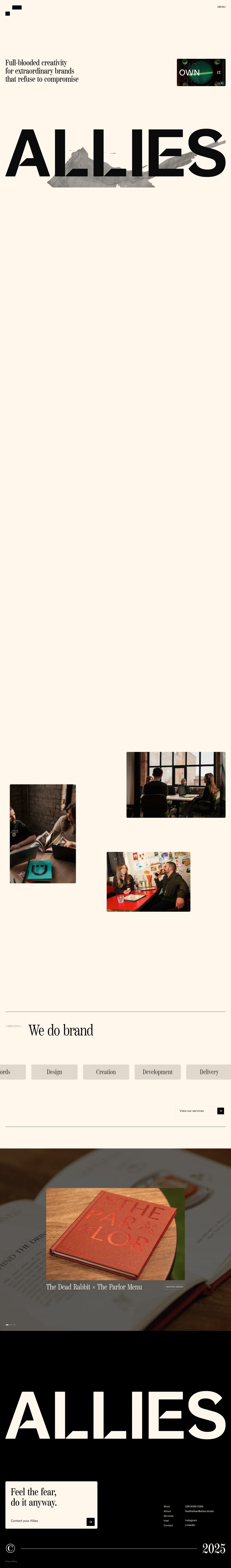 Allies desktop landing page