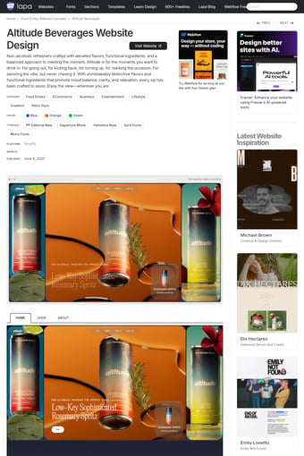 Altitude Beverages website design landing page