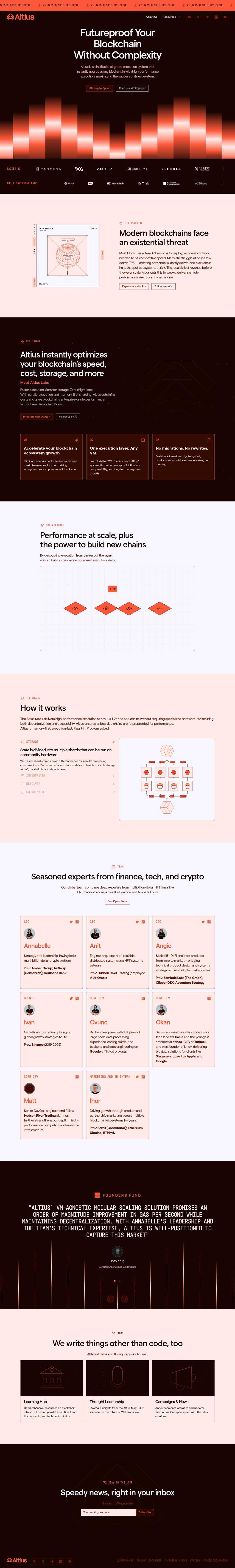 Altius desktop landing page
