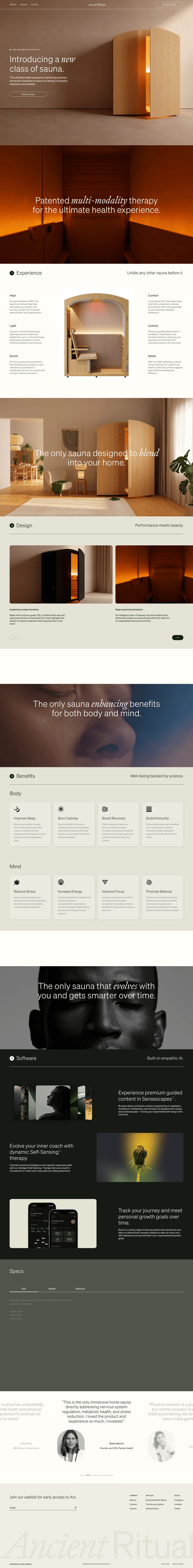 Ancient Ritual desktop landing page