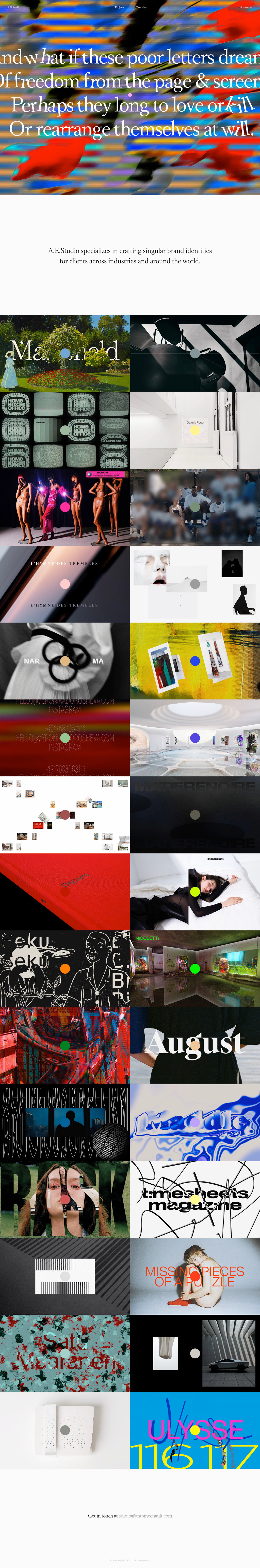 Antoine Enault Studio desktop landing page