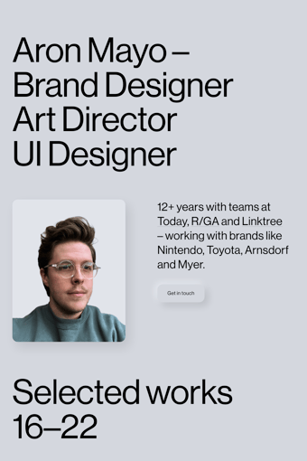 Aron Mayo landing page